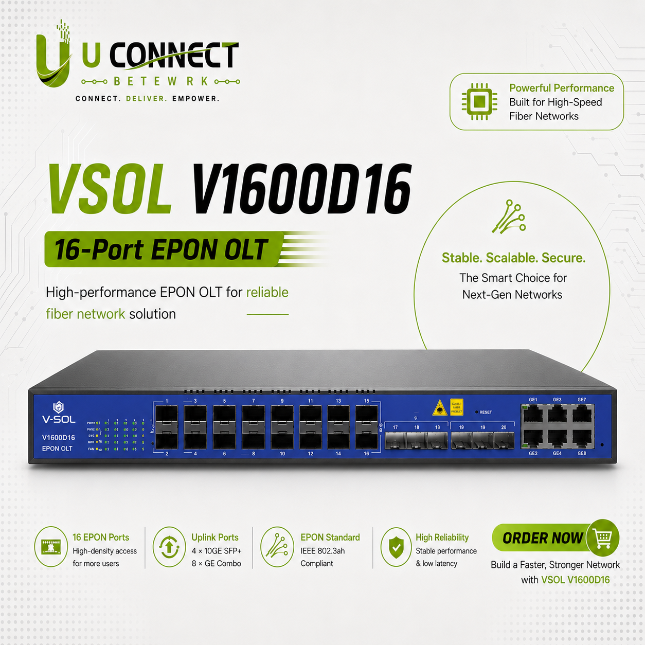 VSOL V1600D16 16-Port EPON OLT