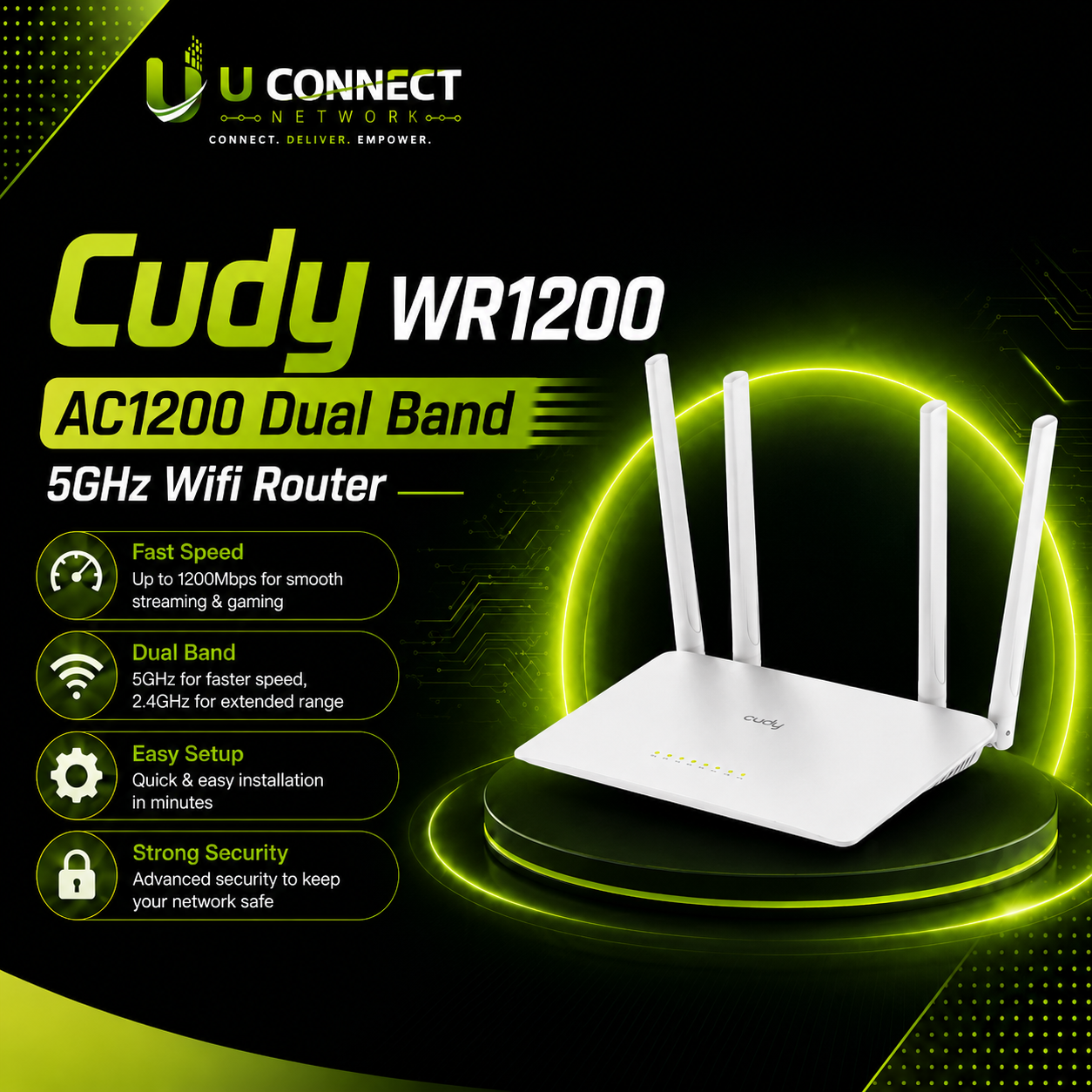 Cudy WR1200 AC1200 Dual Band 5GHz Wifi Router