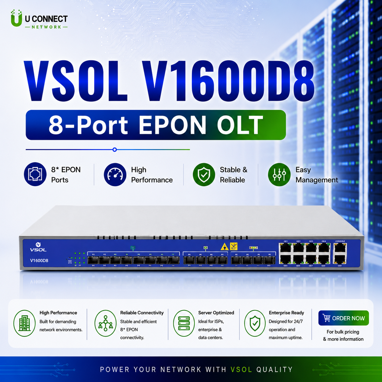 VSOL V1600D8 8-Port EPON OLT