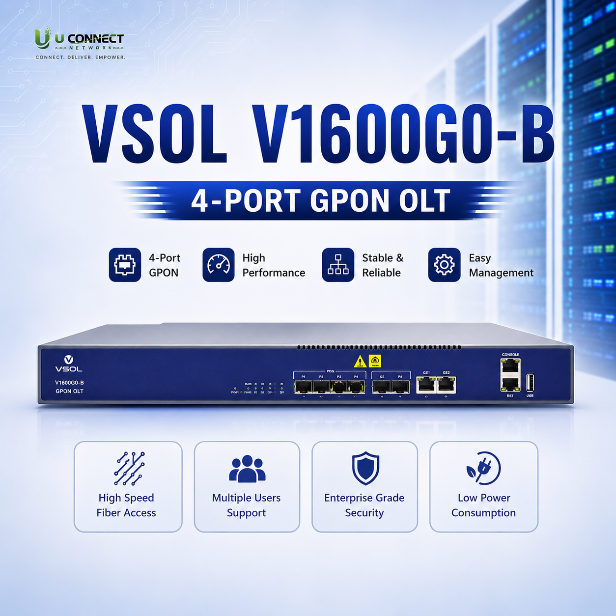 VSOL V1600G0-B 4-Port GPON OLT