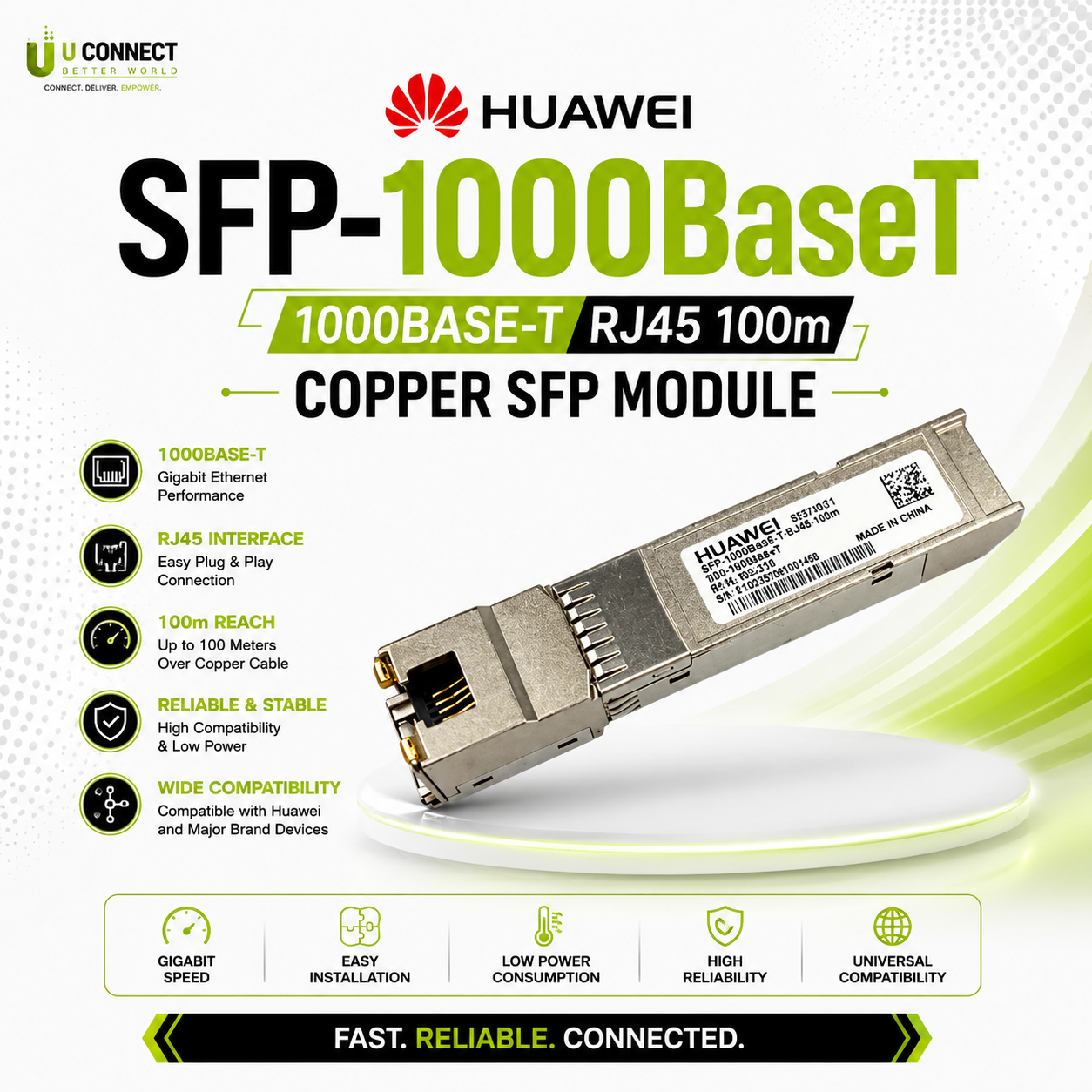 Huawei SFP-1000BaseT 1000BASE-T RJ45 100m Copper SFP Module