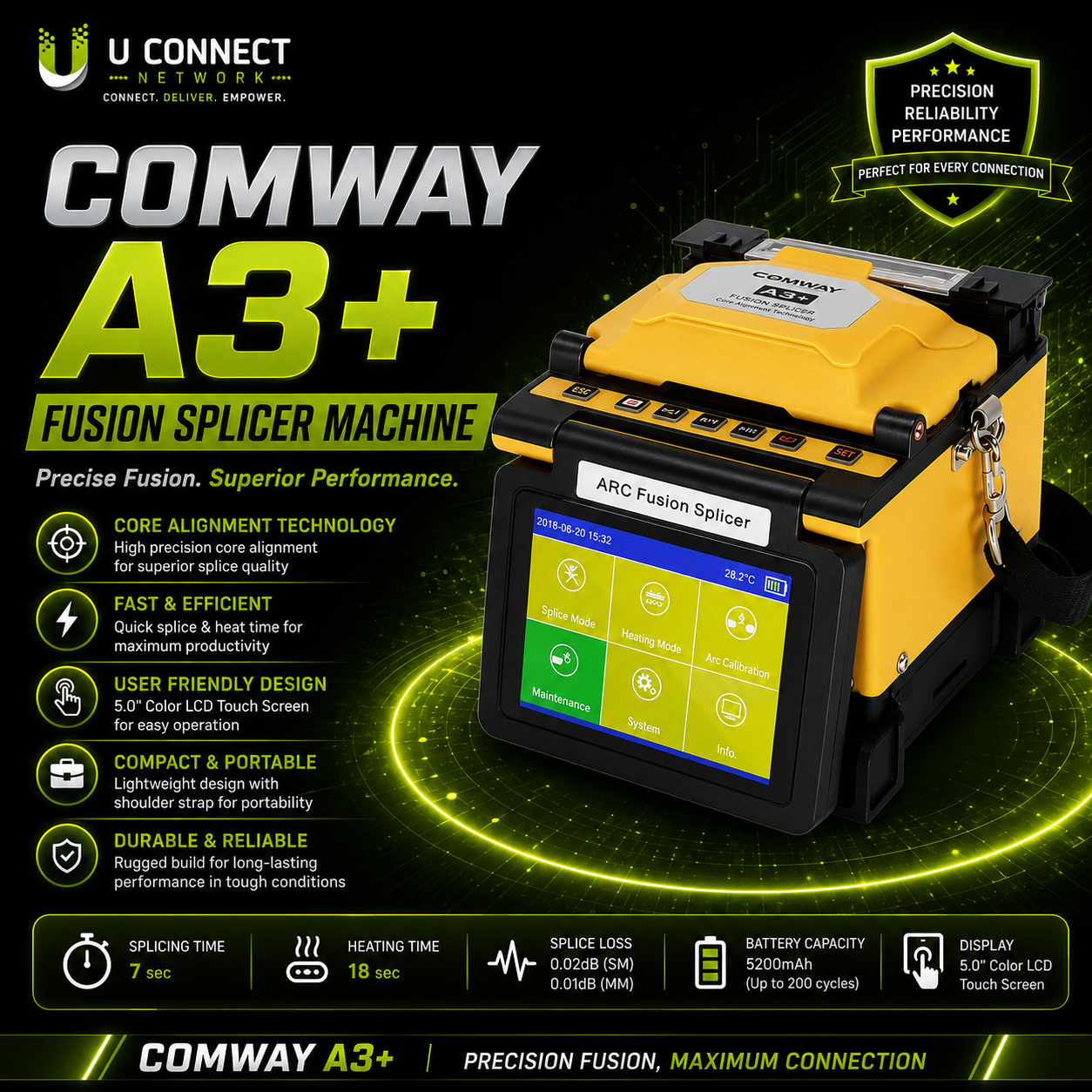 COMWAY A3+ Fusion Splicer Machine