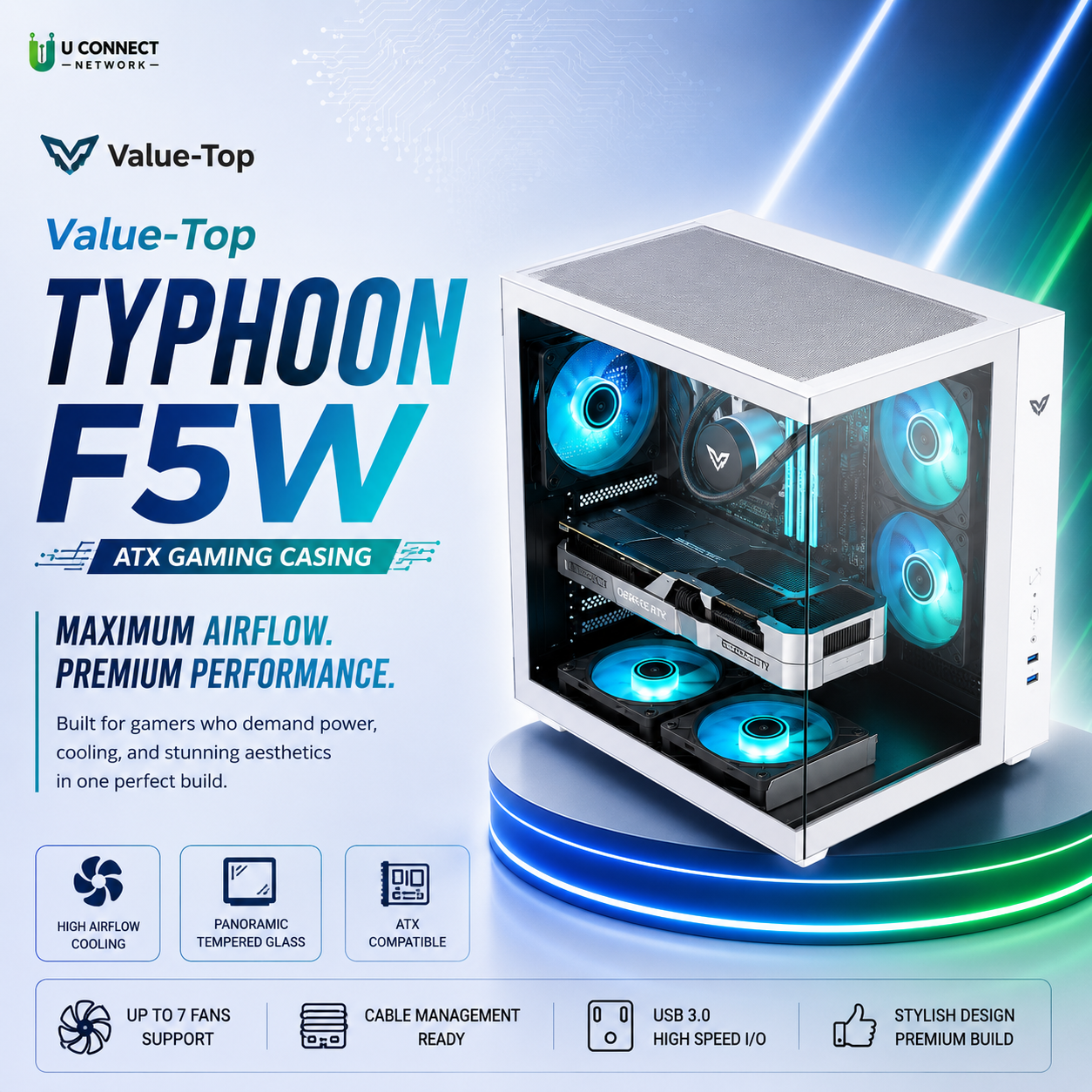 Value-Top TYPHOON F5W ATX Gaming Casing