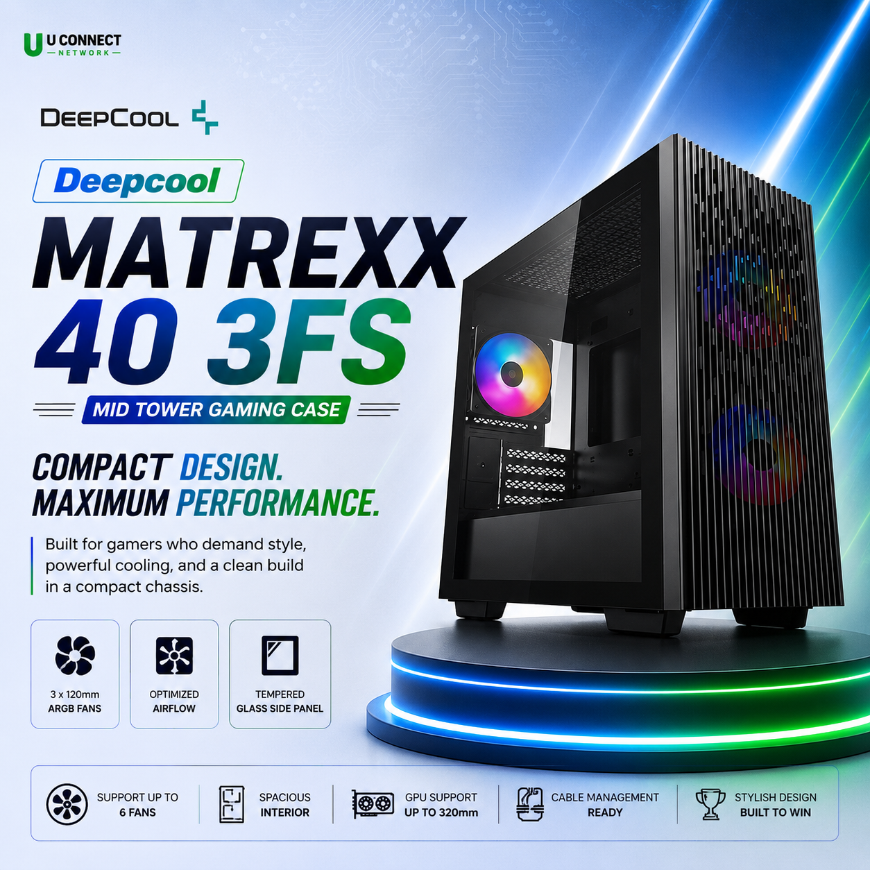 Deepcool MATREXX 40 3FS Mid Tower Gaming Case
