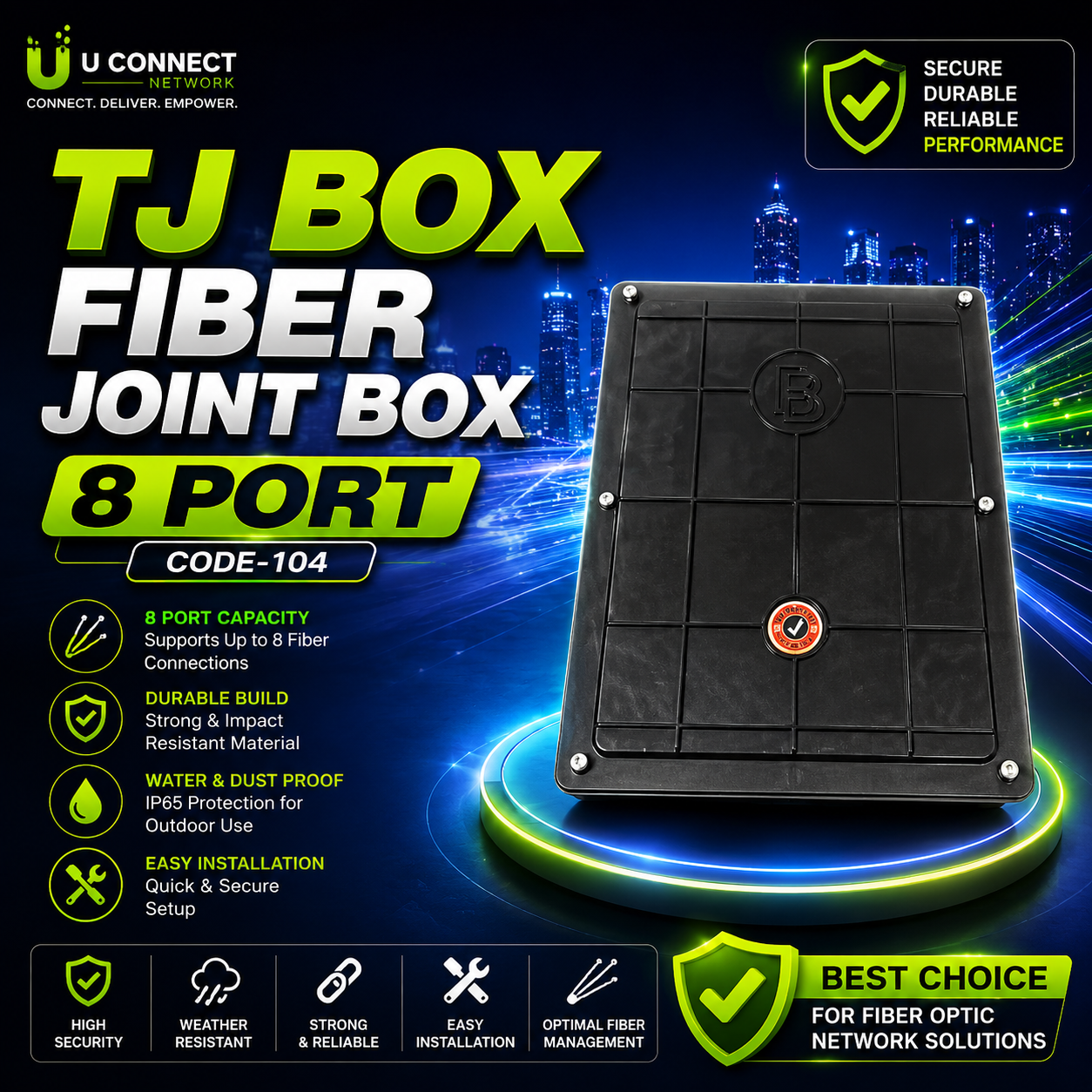 TJ Box Fiber Joint Box 8 Port Code-104