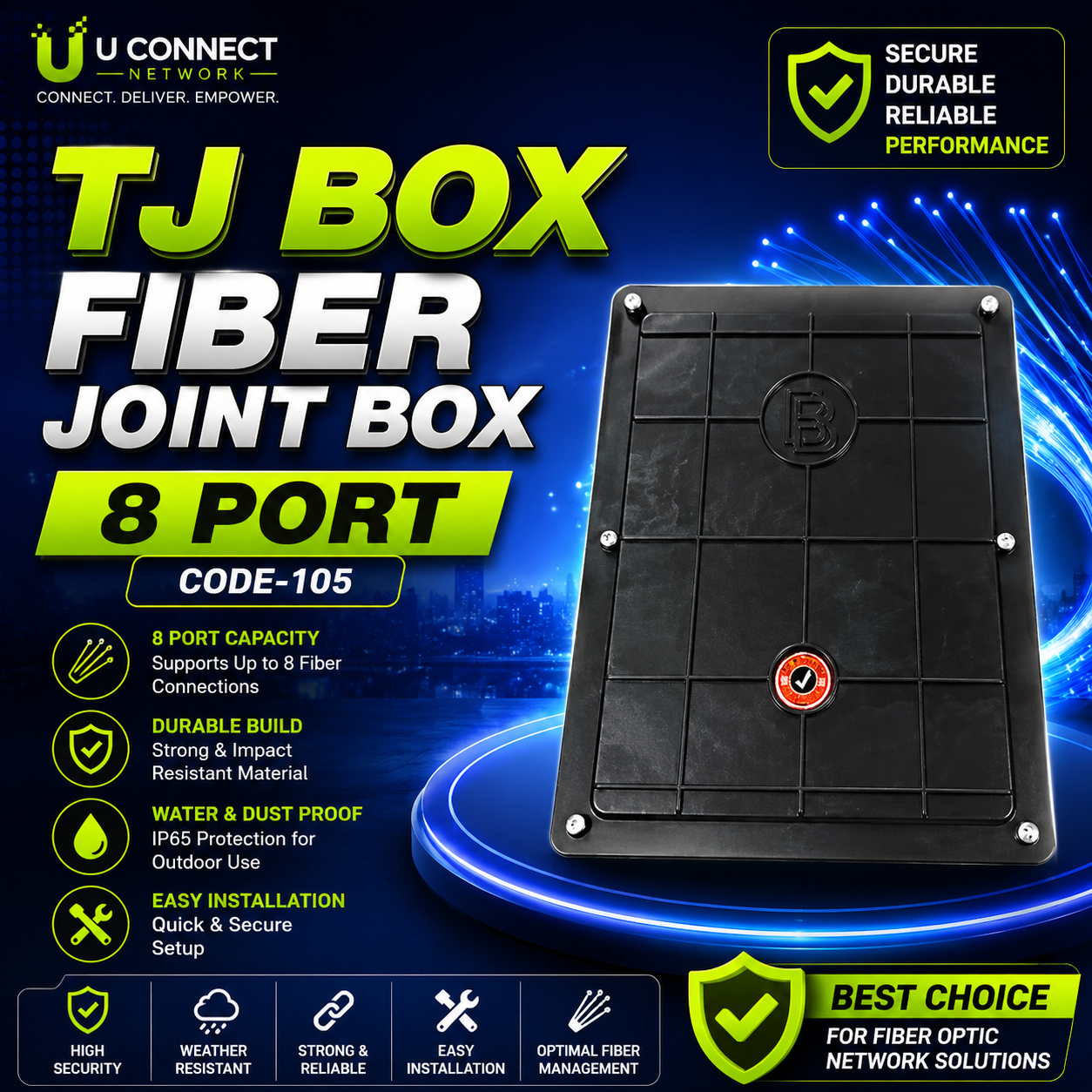 TJ Box Fiber Joint Box 8 Port Code-105
