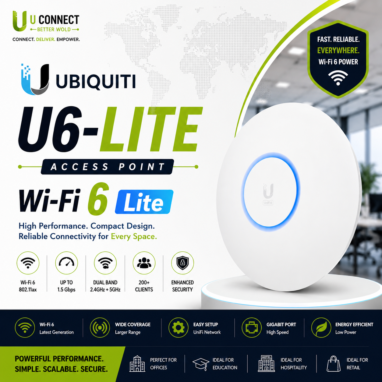 Ubiquiti U6-Lite Access Point Wi-Fi 6 Lite