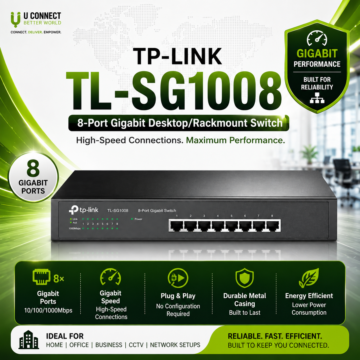 Tp-Link TL-SG1008 8-Port Gigabit Desktop/Rackmount Switch