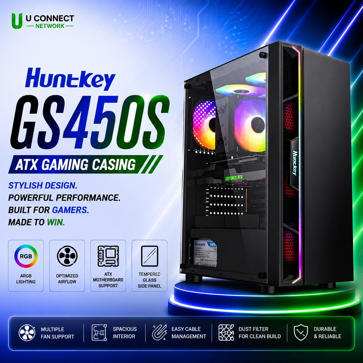 Huntkey GS450S ATX Gaming Casing
